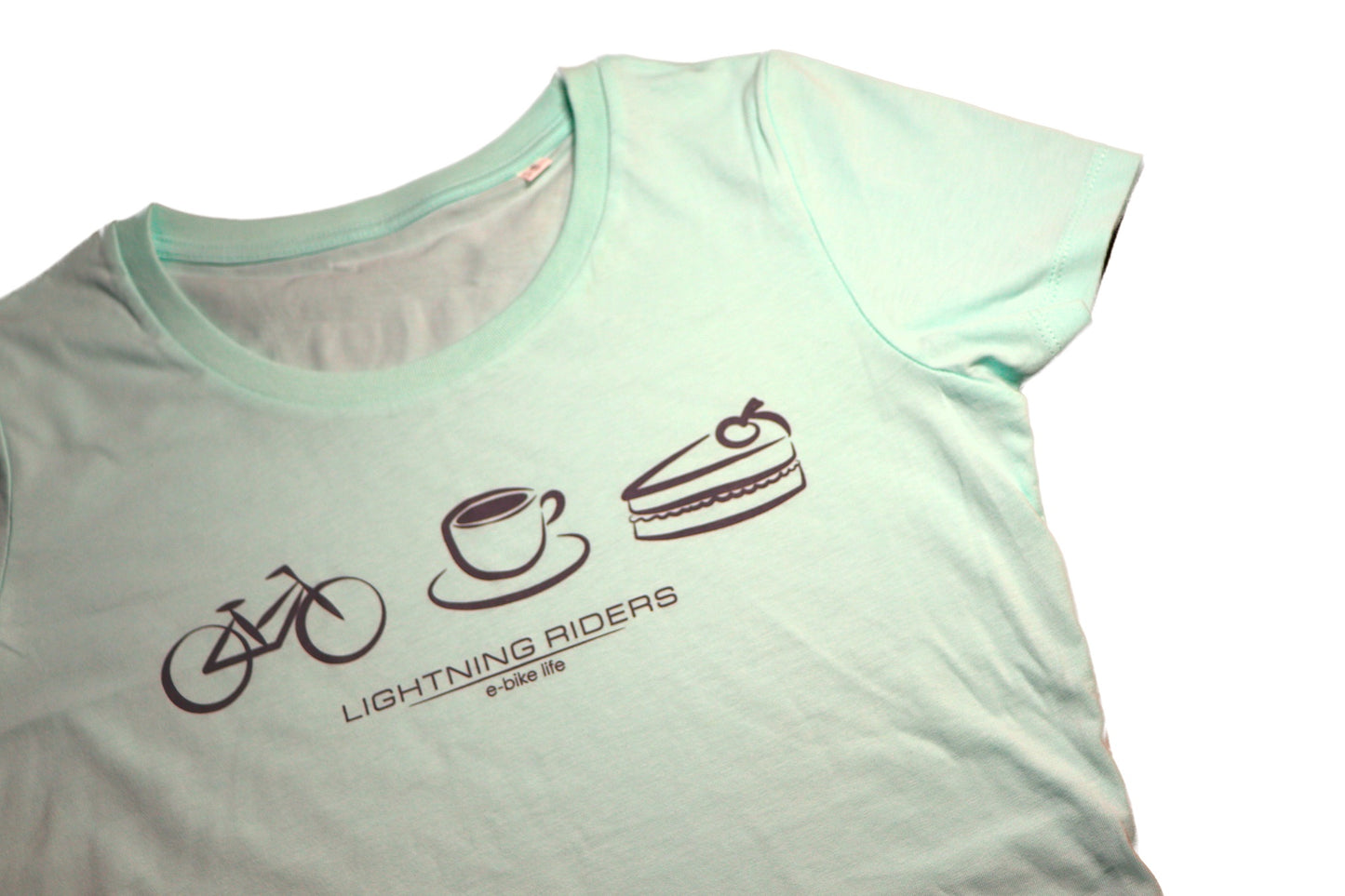 Ladies Fit E-Bike, Coffee, Cake T-Shirt